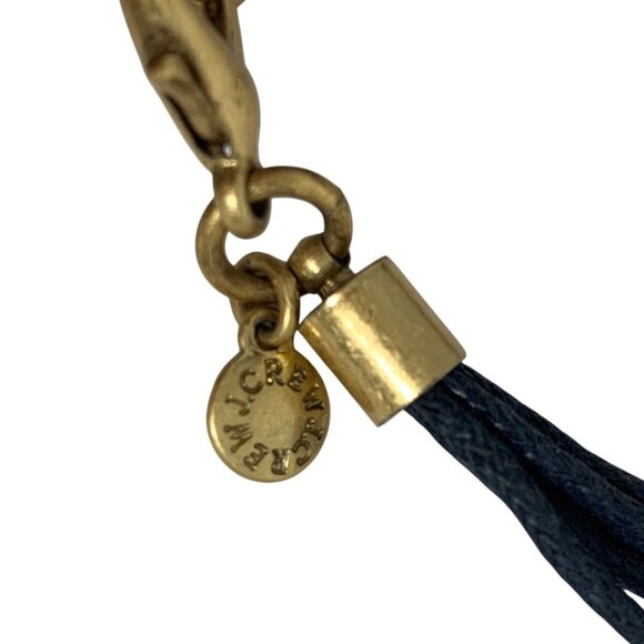 J.Crew Statement Bib Necklace Clear Rhinestone Green/Blue Lucite Crystal Choker - Picture 7 of 9